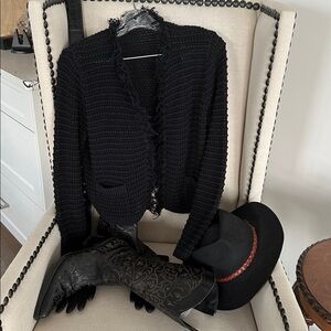 Luisa Cerano Cardi W Fringed Trim